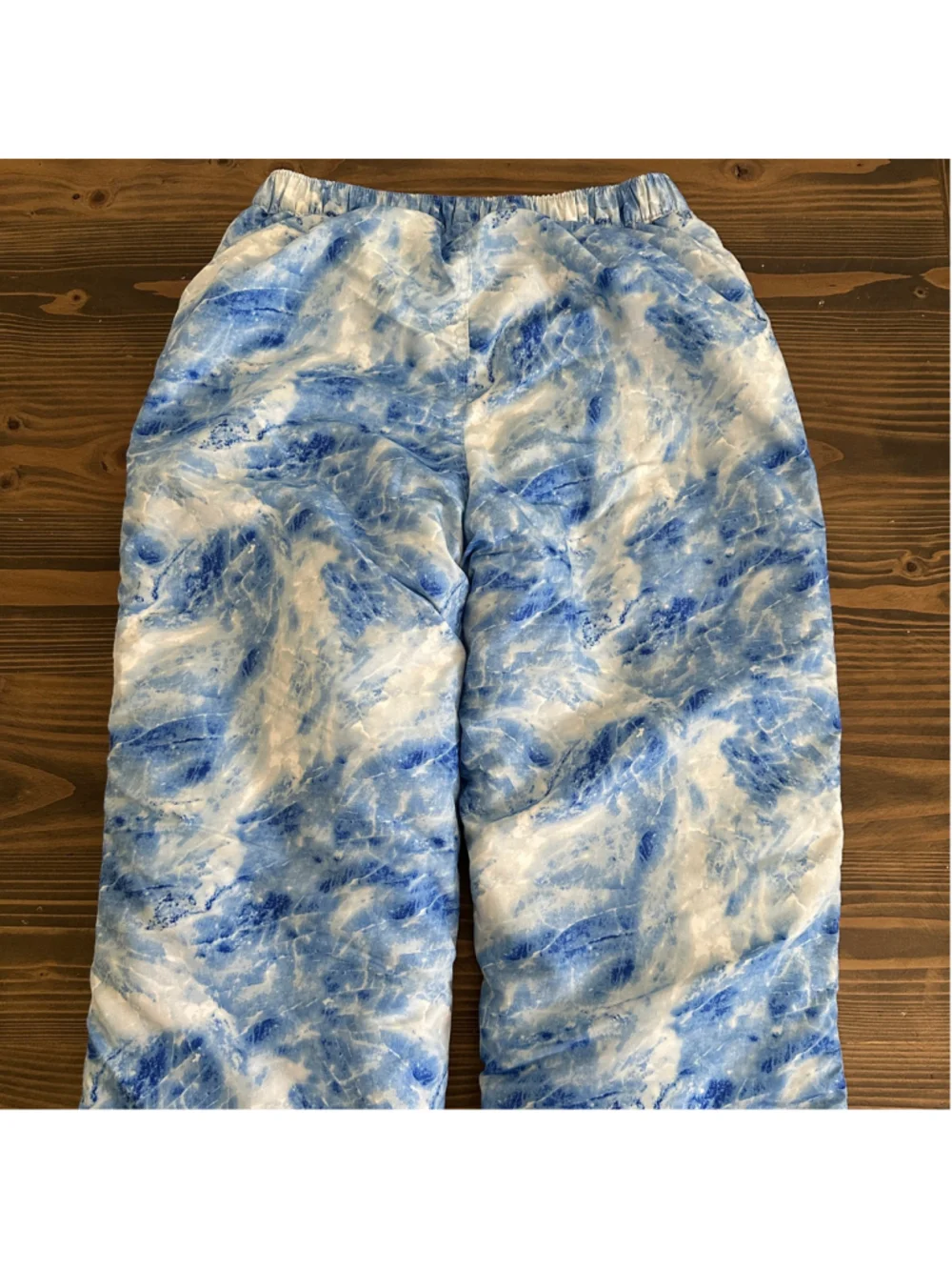 Girls The Children's Place Snow Pants Size 14 Blue White Marble Fleece Lined